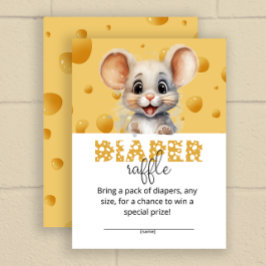 Kleine Maus in Käsediaper Gewinnschein Begleitkarte