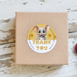 Kleine Maus in Käsedusche Runder Aufkleber