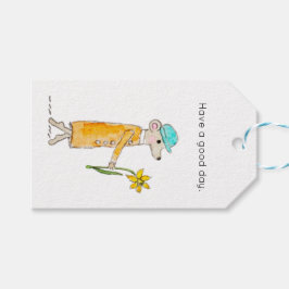Kleine Maus mit Narzisse Geschenkanhänger