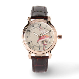 Kleine Maus roter Pilz Armbanduhr