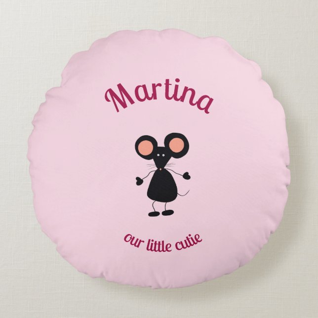 Kleine Maus Rundes Kissen (Vorderseite)