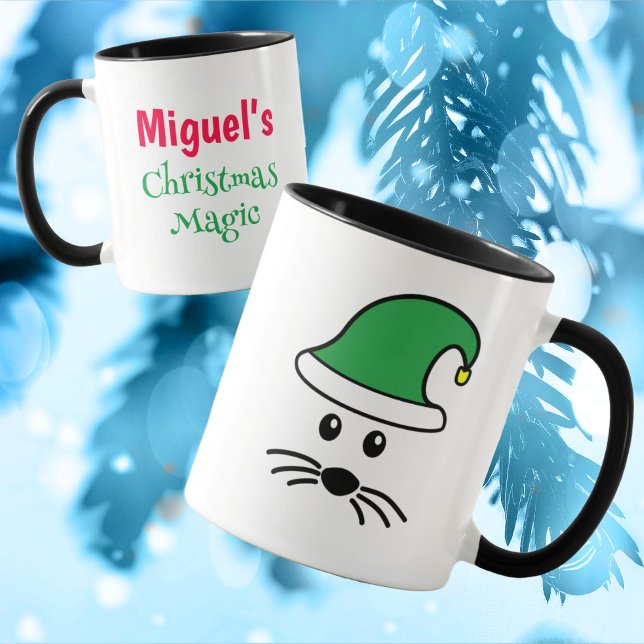 Kleine Maus Santa Elf individuell einstellbar Tasse (Von Creator hochgeladen)