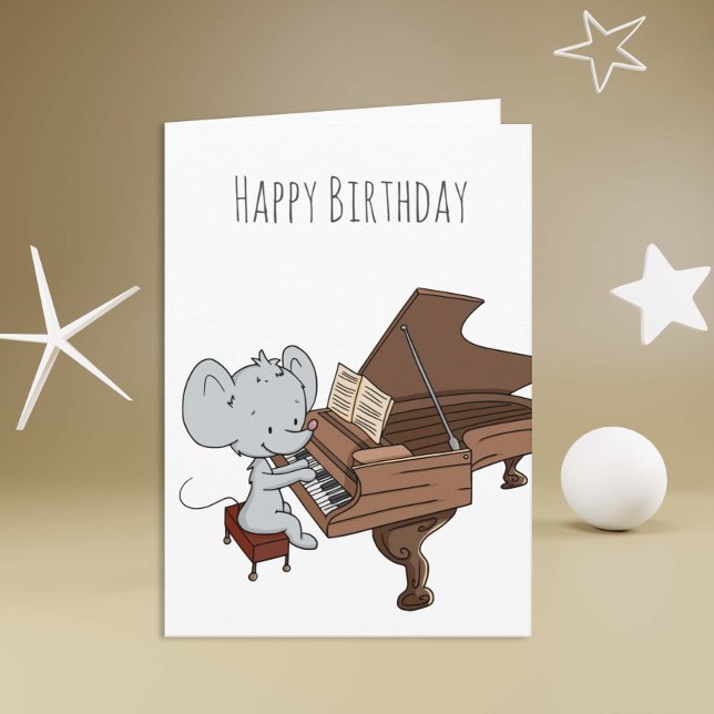 Kleine Maus spielen Klavier Happy Geburtstag Karte (Von Creator hochgeladen)