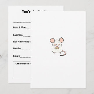 Kleine Maus, süße Maus-Themendesign Einladung