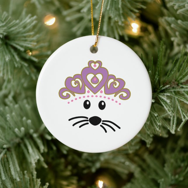 Kleine Maus Weihnachten individuell einstellbar Keramik Ornament (Baum)