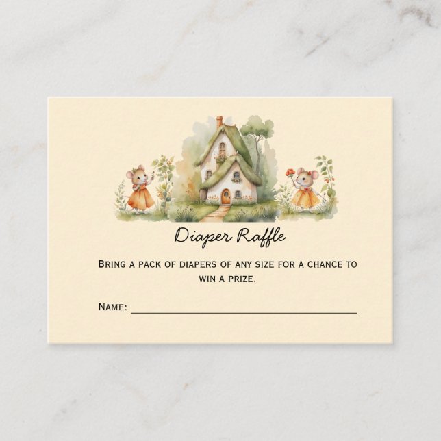 Kleine Mäuse Babydusche Windelwanne Platzkarte (Vorderseite)