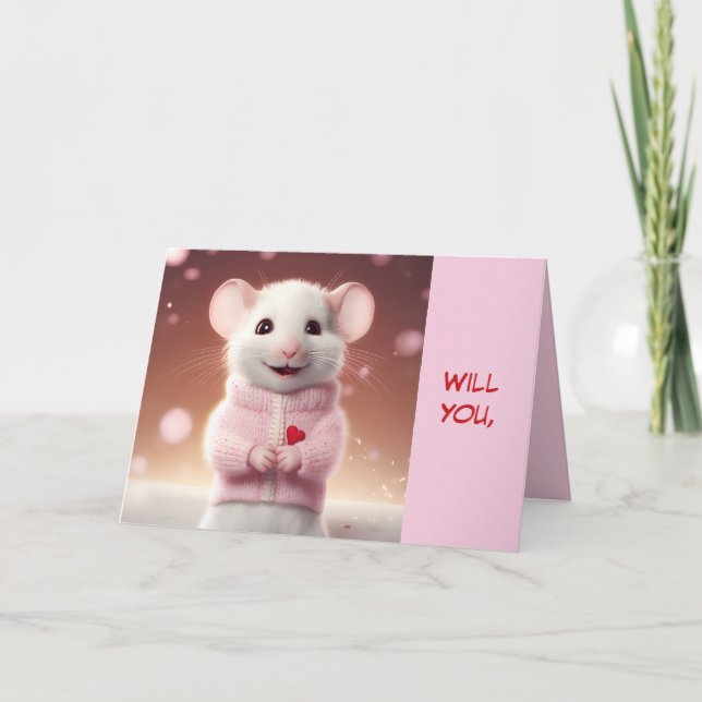 KLEINE MAUSVALENTINKARTE DANKESKARTE (Vorderseite)