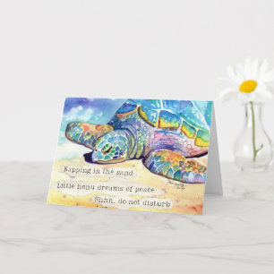 Kleine Meeresschildkröte Schlummernd Honu Haiku Ka Karte