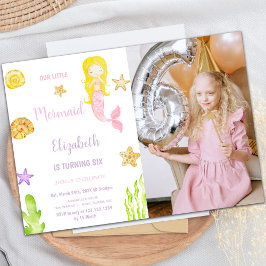 Kleine Meerjungfrau Einladung mit Foto