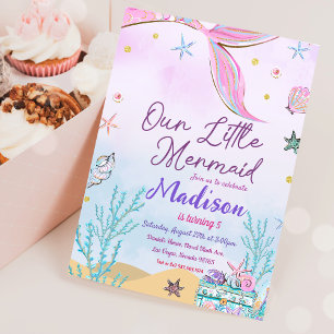 Kleine Meerjungfrau-Geburtstagsparty unter dem Par Einladung