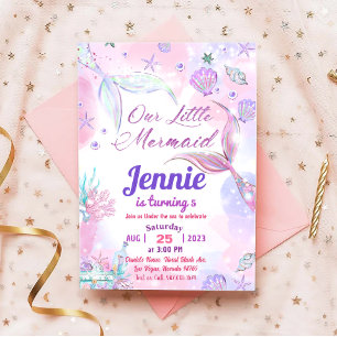 Kleine Meerjungfrau-Geburtstagsparty unter dem Par Einladung