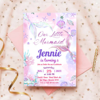 Kleine Meerjungfrau-Geburtstagsparty unter dem Par Einladung
