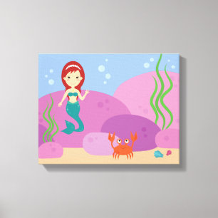 Kleine Meerjungfrau-Kinderzimmer-Kinderzimmer-Camv Leinwanddruck