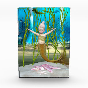 Kleine Meerjungfrau Niedliche Fantasy Mädchen, Bla Fotoblock