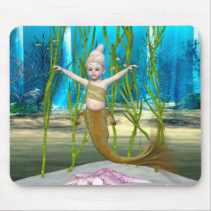 Kleine Meerjungfrau Niedliche Fantasy Mädchen, Bla Mousepad