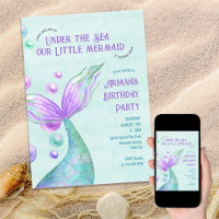 Kleine Meerjungfrau unter der Sea Girls Geburtstag