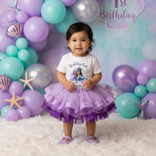 Kleine Meerjungfrau zum ersten Geburtstag Mädchen  Baby T-shirt