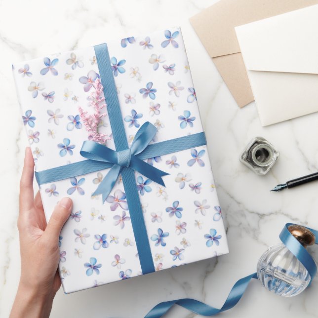 Kleine Mehrfarbige Blume auf Weiß Geschenkpapier (Schenken)