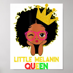 Kleine Melanin-Königin Süße Kinder Mädchen Schwarz Poster