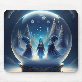 Kleine Menschen in einer Schneeglobe Mousepad