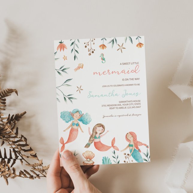 Kleine Mermaid Baby Dusche Einladung (Von Creator hochgeladen)