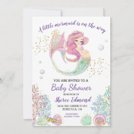 Kleine Mermaid Babydusche Einladung