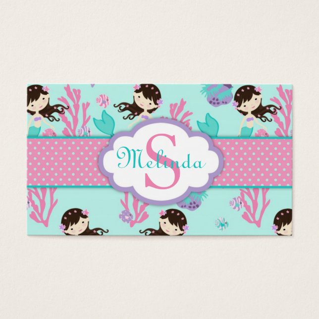 Kleine Mermaid-Geschenkmarke M Brünett (Vorderseite)