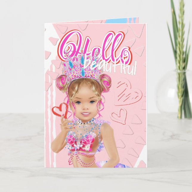 Kleine Mermaid-Grußkarte Karte (Vorderseite)