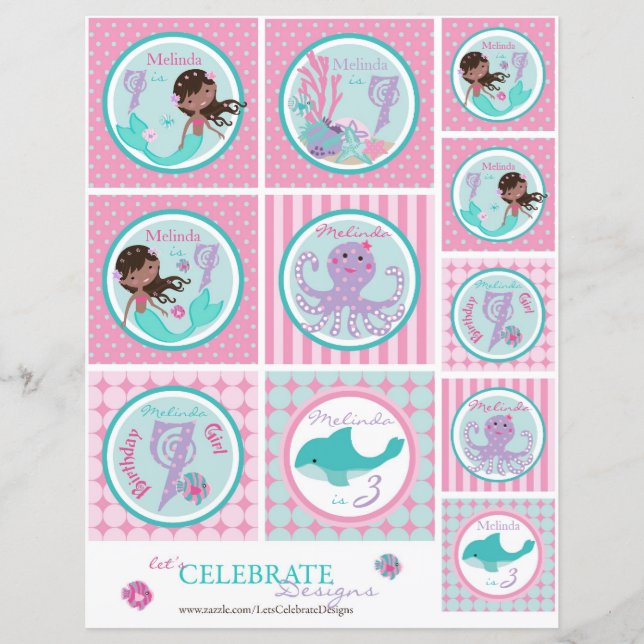 Kleine Mermaid Topper Template OM7 (Vorderseite)