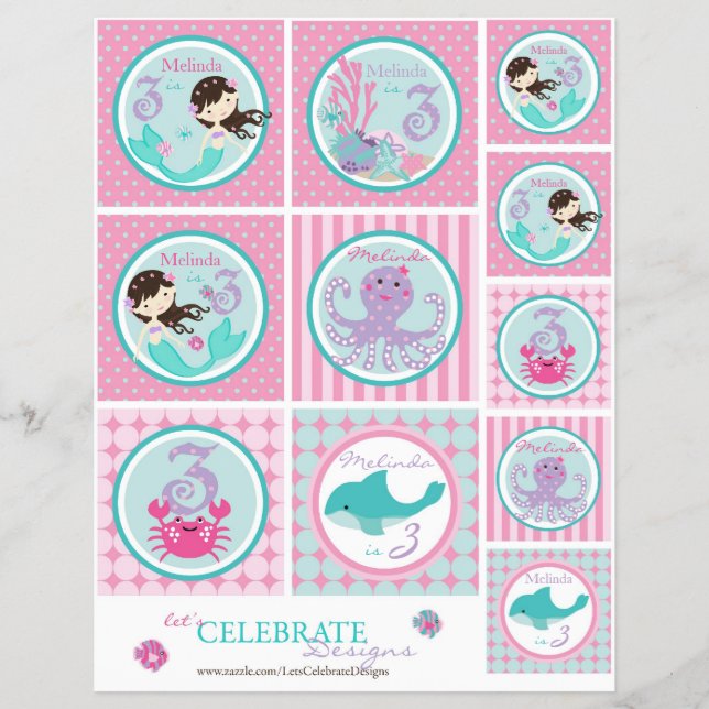 Kleine Mermaid-Topper-Vorlage Bru3 Flyer (Vorne)