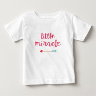 Kleine Miracle-Typografie Baby-Mädchen-Rüschen-Shi Baby T-shirt