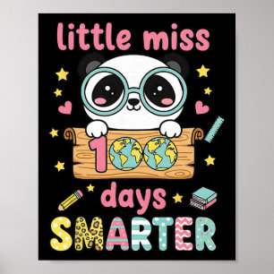 Kleine Miss 100 Tage schlauer Panda Kawaii Pastell Poster