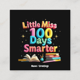 Kleine Miss 100 Tage Smarter Celebrate 100 Tage Quadratische Visitenkarte