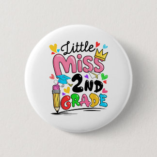Kleine Miss 2. Zweite Klasse Süße Ck Zur Schule  Button