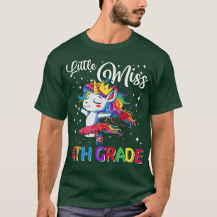 Kleine Miss 4. Klasse Unicorn Magischer erster Tag T-Shirt