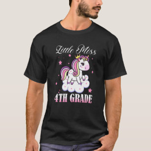 Kleine Miss 4. Schultag Unicorn T-Shirt