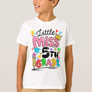 Kleine Miss 5. Klasse Süß Zurück zur Schule T-Shirt