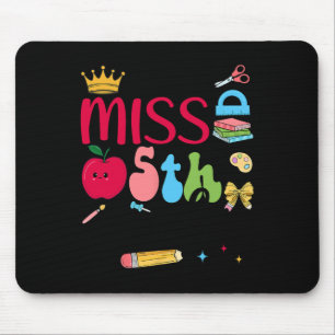 Kleine Miss 5. Klässlerin Fünfter Schultag Fünfte Mousepad