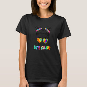 Kleine Miss 6. Klasse zurück zur Gefärbte Krawatte T-Shirt