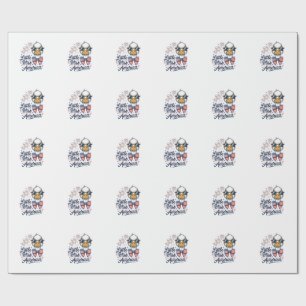 Kleine Miss America Patriotische Ente Vintage-Shir Geschenkpapier
