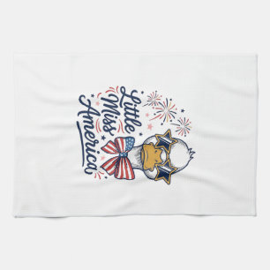 Kleine Miss America Patriotische Ente Vintage-Shir Geschirrtuch