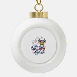 Kleine Miss America Patriotische Ente Vintage-Shir Keramik Kugel-Ornament