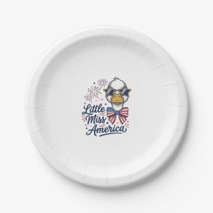 Kleine Miss America Patriotische Ente Vintage-Shir Pappteller
