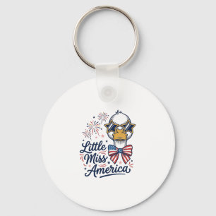 Kleine Miss America Patriotische Ente Vintage-Shir Schlüsselanhänger
