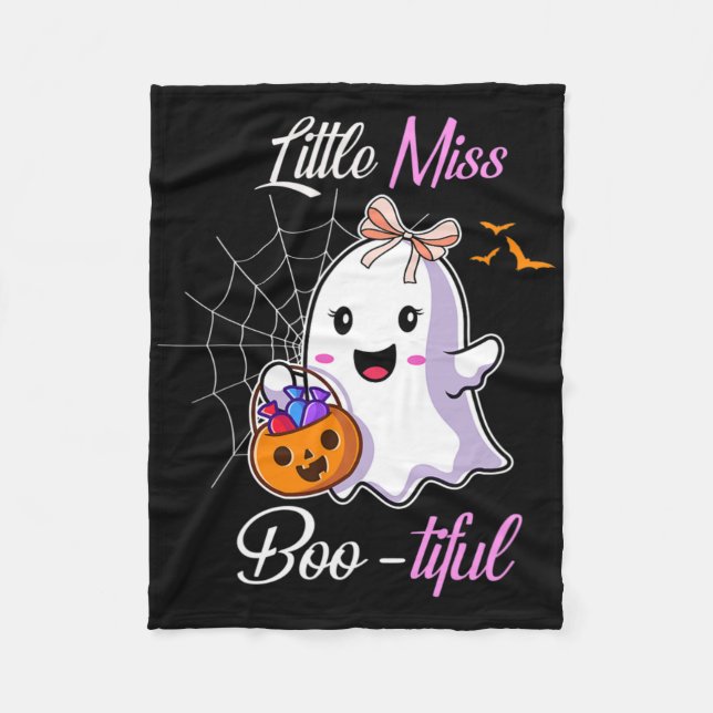 Kleine Miss Boo-schönes Niedliches Halloween-Kostü Fleecedecke (Vorderseite)
