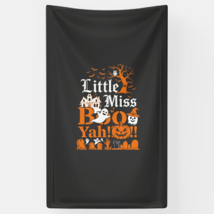 Kleine Miss Boo Yah Halloween-Geist-Kürbis-Flederm Banner