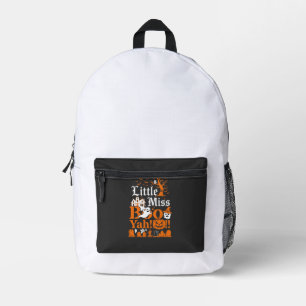 Kleine Miss Boo Yah Halloween-Geist-Kürbis-Flederm Bedruckter Rucksack