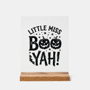 Kleine Miss Boo Yah Vintage Halloween-Shirt-Design Acrylschild