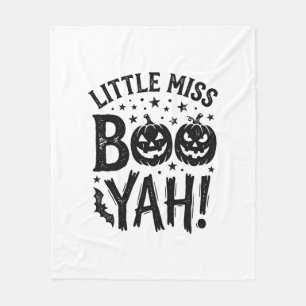 Kleine Miss Boo Yah Vintage Halloween-Shirt-Design Fleecedecke