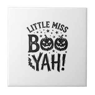 Kleine Miss Boo Yah Vintage Halloween-Shirt-Design Fliese